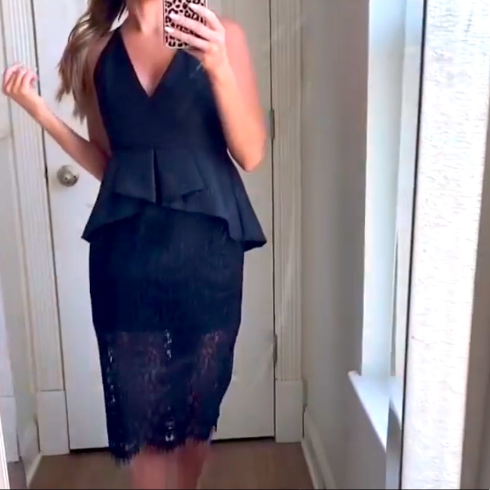 Peplum lace dress